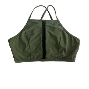 🌺High Neck Criss across Back Green Bikini Top